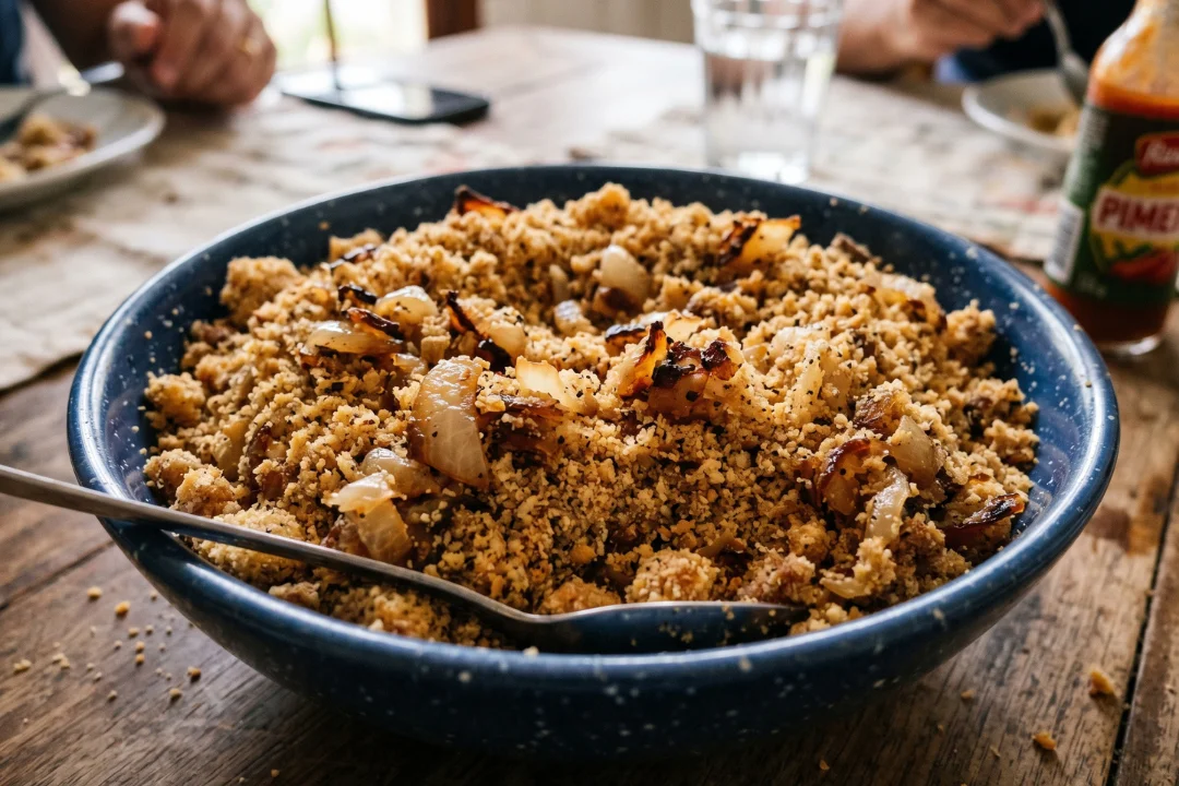Farofa-de-cebola