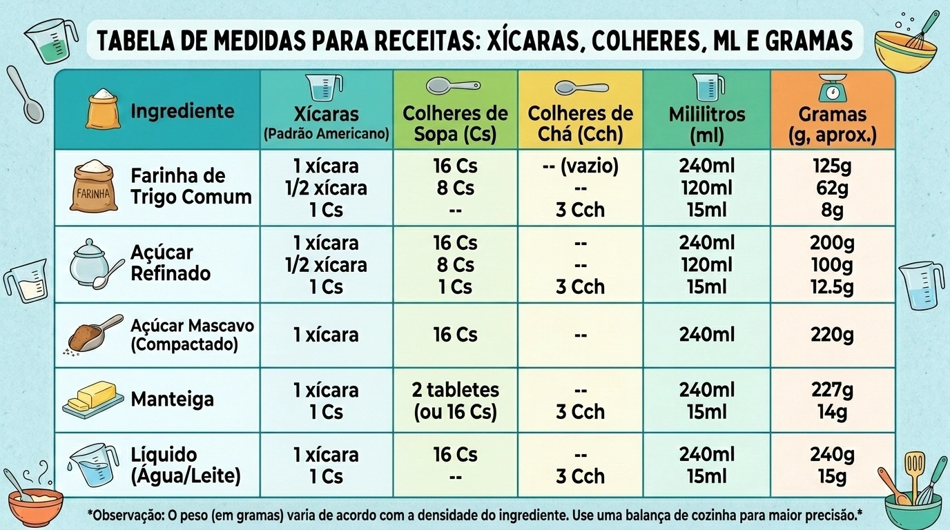 tabela de medidas